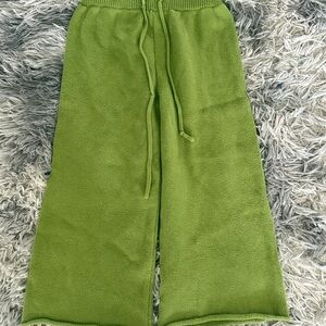 Fostered Collection Kids Girls Cozy Green Knit Sweatpants size 5